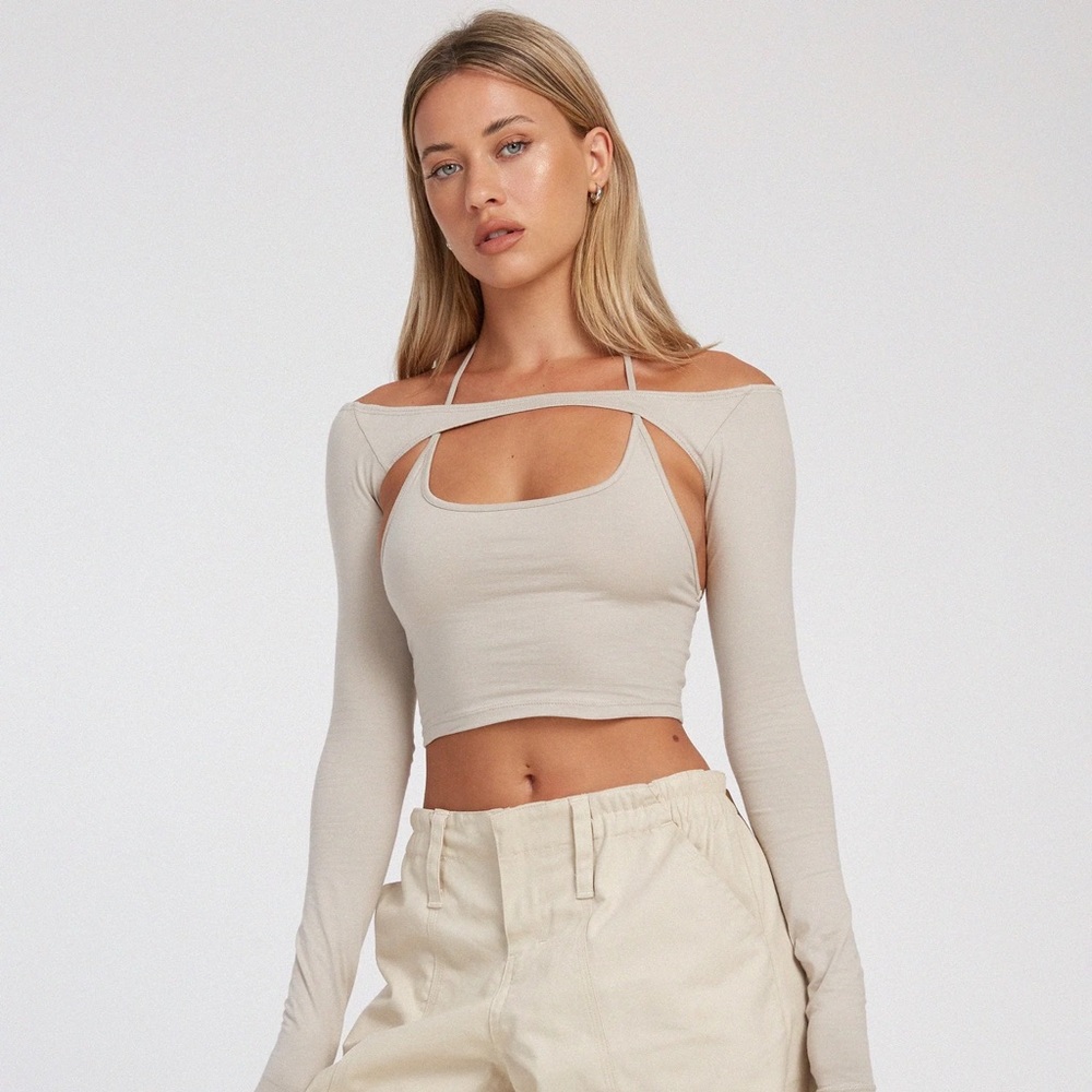 motel rocks two piece cream set